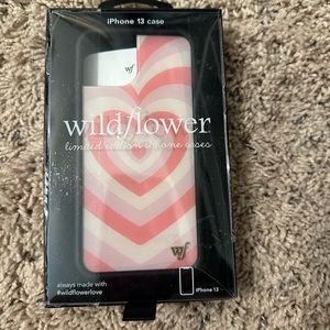 Wildflower iPhone 13 pink hearts case